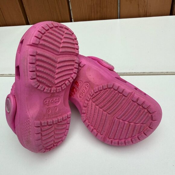 Crocs Kids Classic Clog Pink Slip-On Sandals Size C8 - Picture 8 of 9
